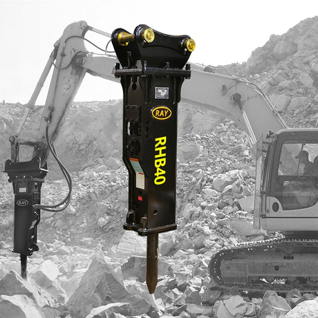 Mini excavator with jackhammer RHB40