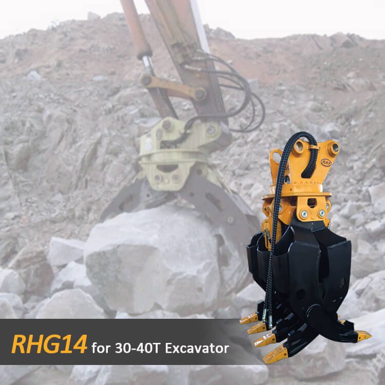 RHG14 Stone Grapple for 30-40T Excavator