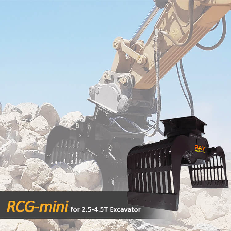 2.5-4.5T Excavator Sorting Grab Metal Scrap Hydraulic Stone Rotating Demolition Grapple RCG-mini