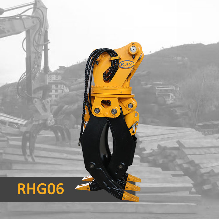 RHG06 Model OEM Excavator Wood Grapple For 12-16 T Excavator