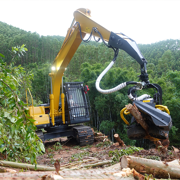 8-28 Tons Excavator China Harvester Head with Automatic Cutting Max Diameter 350mm Tree Log Harvester