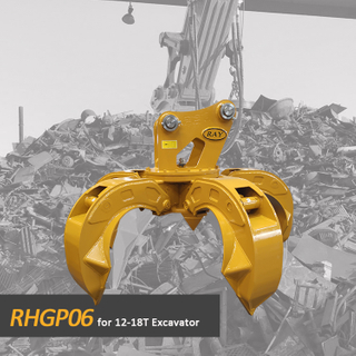 RHGP-06 Excavator Steel Scrap Grab Hydraulic Scrap Grab Orange Peel Grapple for Sale