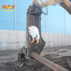 Hydraulic excavator demolition shear for cutting scrap