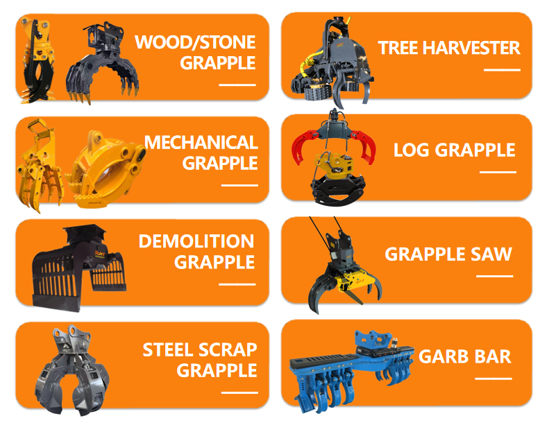 0.45m² RAY Log Grapple for Logger Loaders/ Timber Trailers/ Timber Cranes/ Tractor Cranes/ Excavators