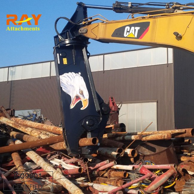 fully rotating scrap shear for demolition steel structures