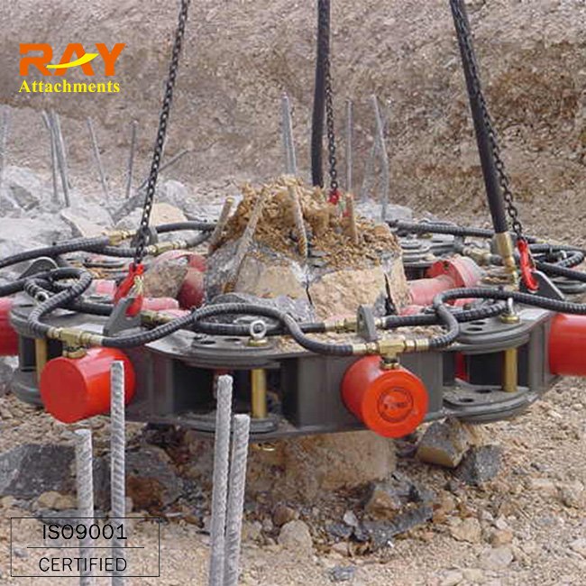 Chinese made hydraulic square concrete pile cutting machine fixed on excavators