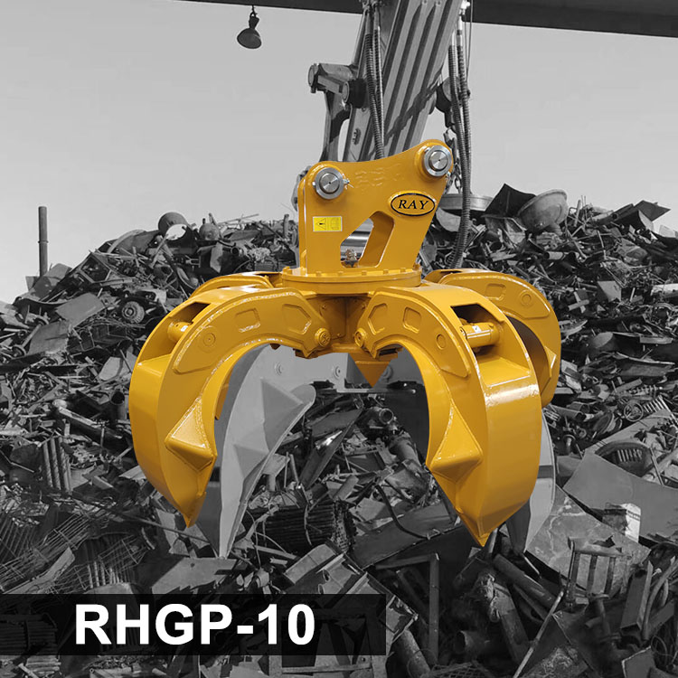 Excavator Steel Scrap Grab Orange Peel Grapple RHGP-10 for Sale