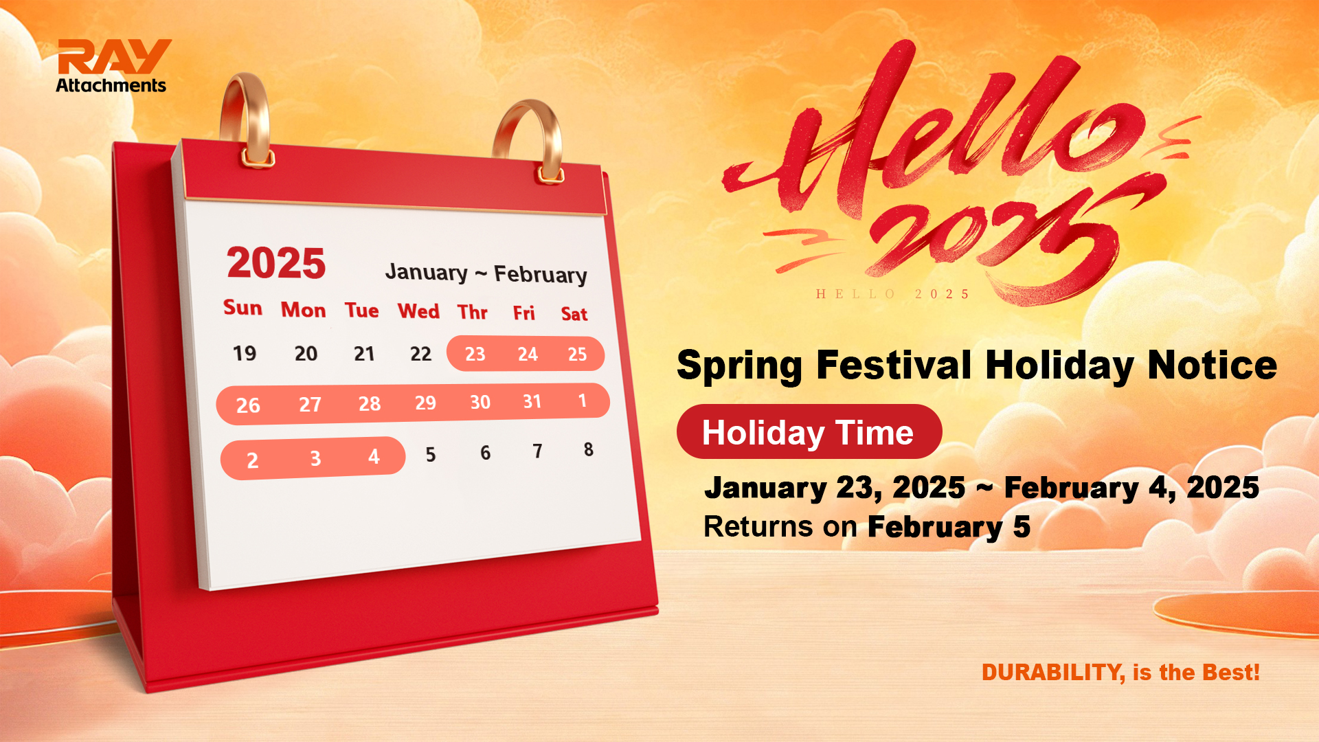 A Letter to Customers Regarding the Spring Festival Holiday Notice
