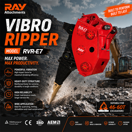 Estripador vibrat&oacute;rio RVR-E7 para escavadeira de 46-60 toneladas 