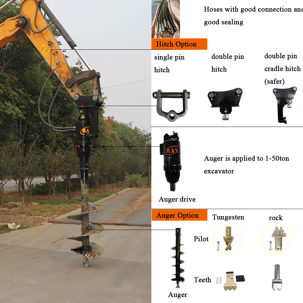 earth auger for four parts