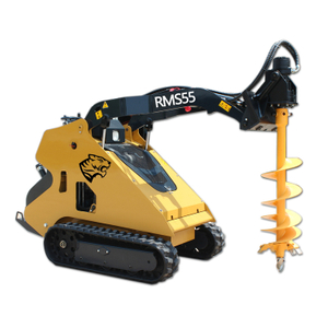 RAY Wheel Track Mini Skid Steer Loader with Hydraulic Post Hole Digger Breaker Hammer