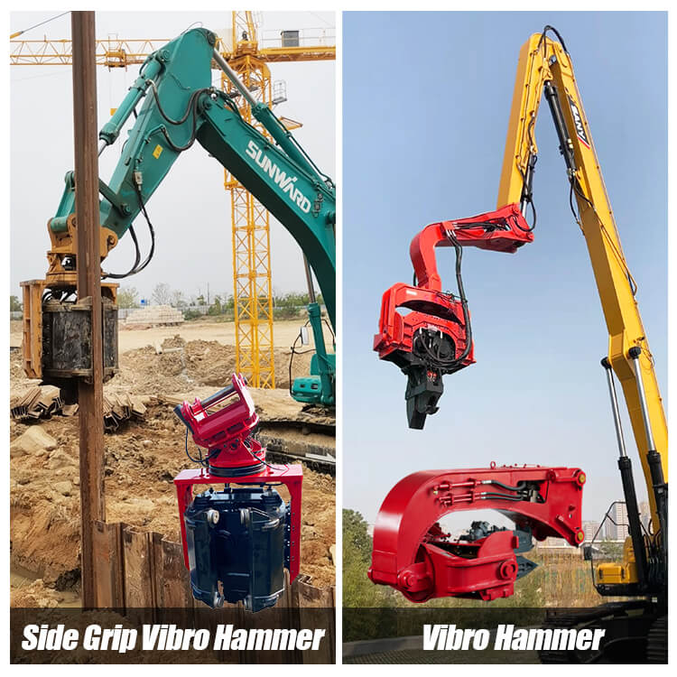 25-32 Ton Excavator Mounted SV-200 Side Hydraulic Piling Hammers 