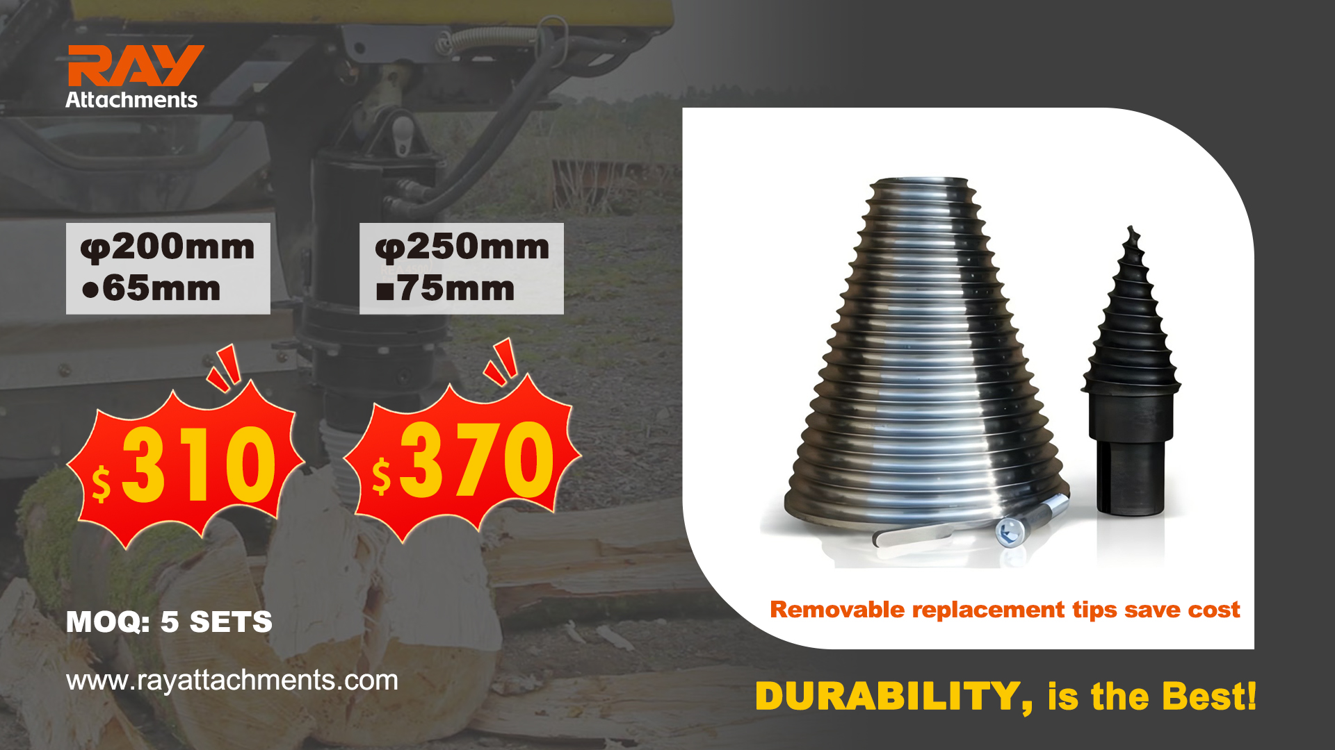 RAY Log Splitter Cone RLS-250