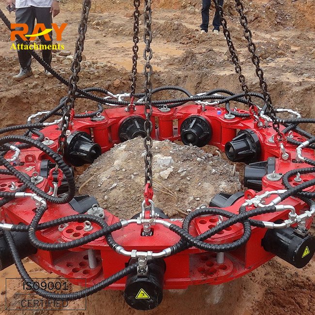 Hydraulic concrete pile cutter for excavator used